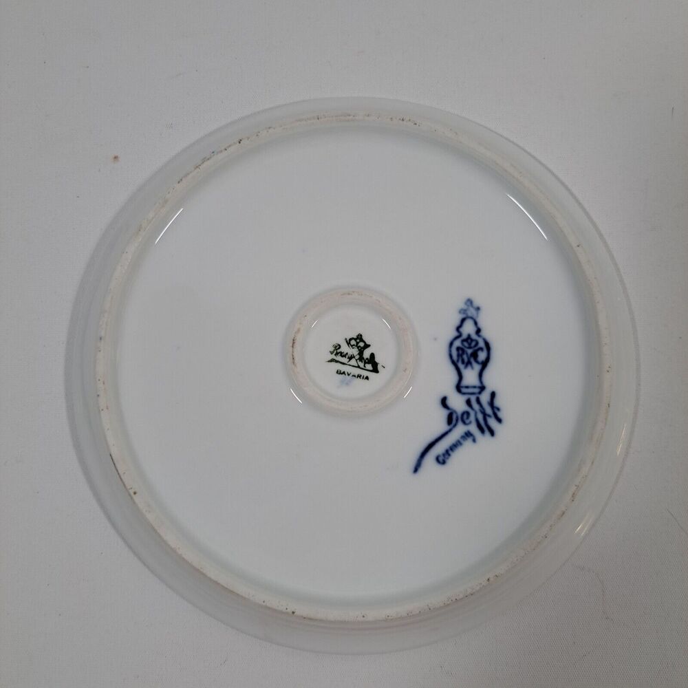VTG Rosenthal Bavaria Tea Tile Delft Germany Canal Scene Church Boats Round Blue - Picture 3 of 5